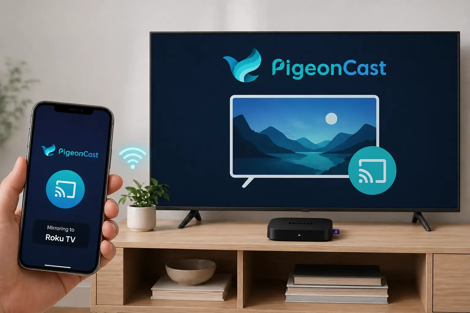 mirror to Roku TV via PigeonCast