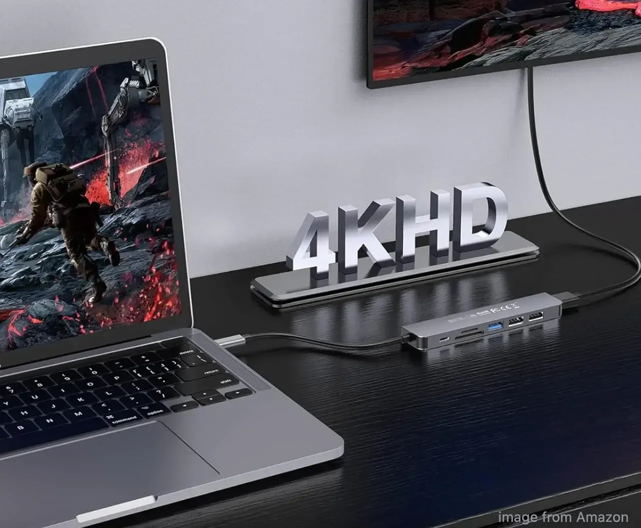 connect Chromebook to TV via HDMI adapter and HDMI cable