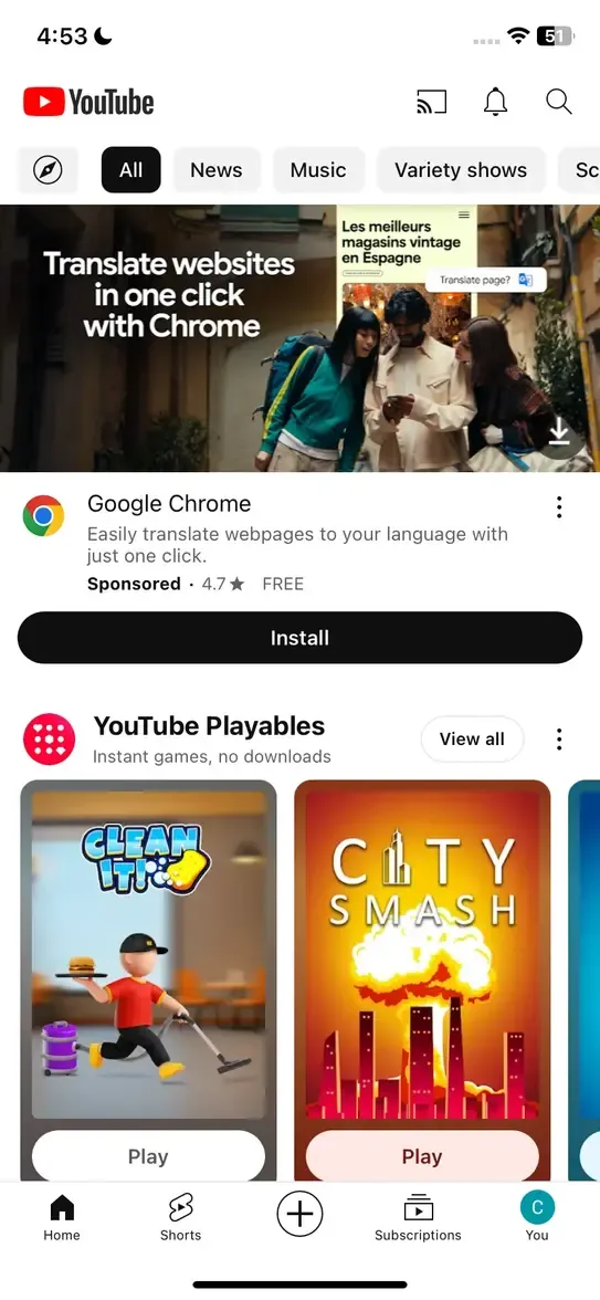 find the Chromecast button on YouTube
