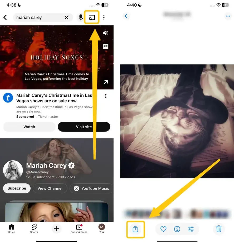 AirPlay and Share button