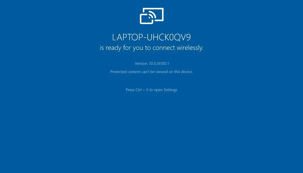 open wireless display on Windows PC
