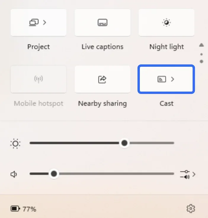 click Cast on Windows 11