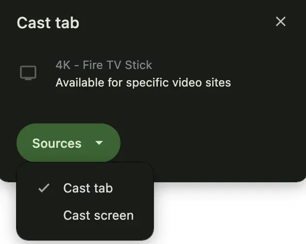 open Sources menu on Google Chrome