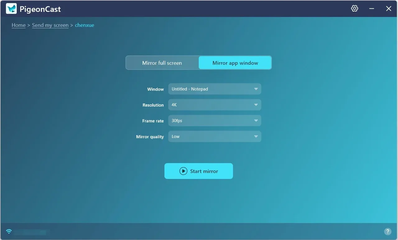 mirror screen or app