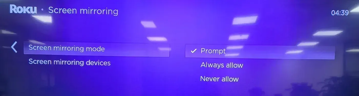 enable Screen Mirroring on TV