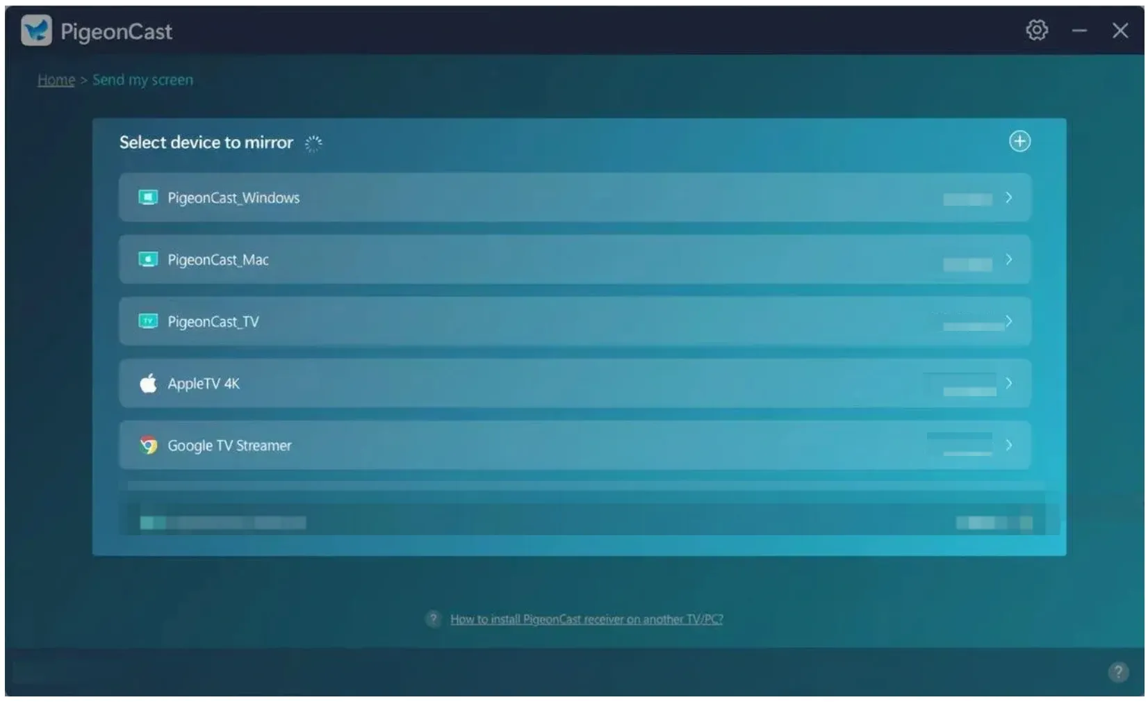connect PC to TV with PigeonCast