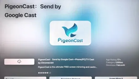 PigeonCast in Apple TV's App Store