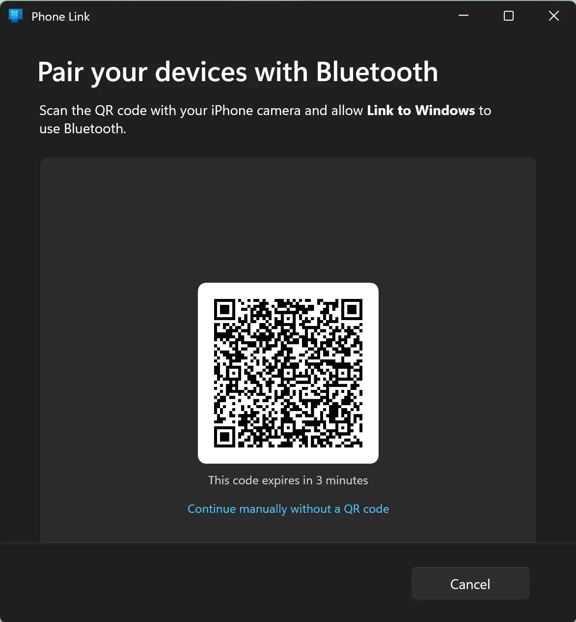the QR code on the computer