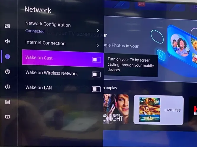 Cast settings on Hisense TV