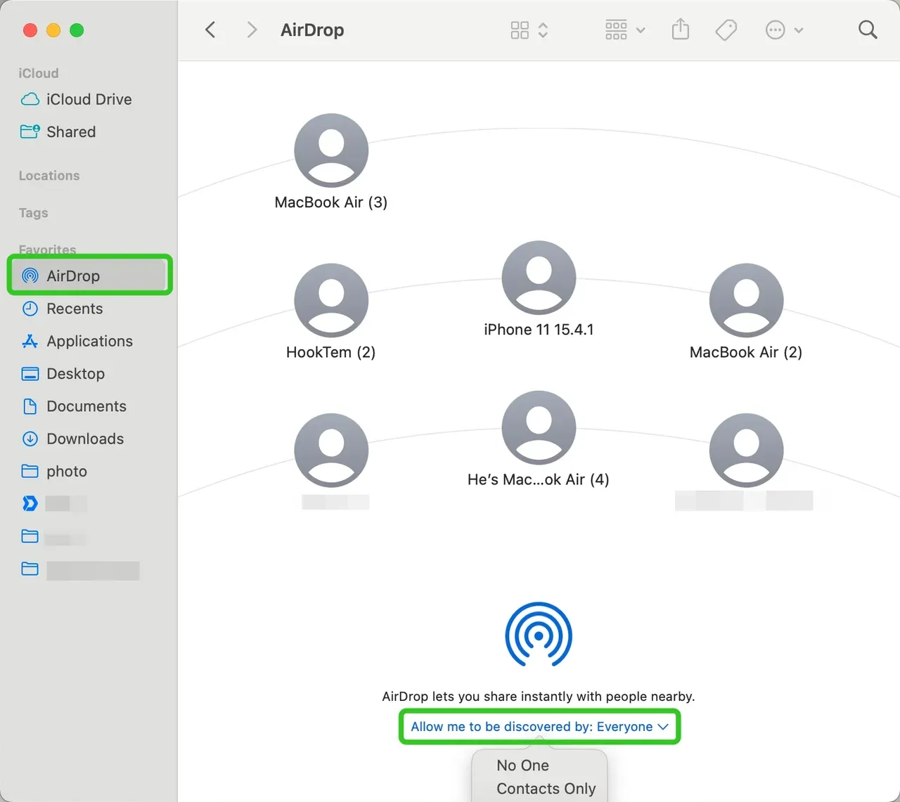 Airdrop in Finder
