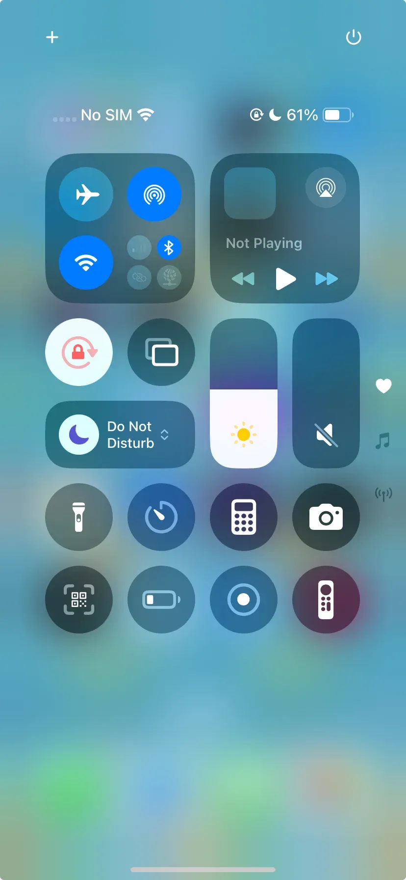 open Control Center on iPhone