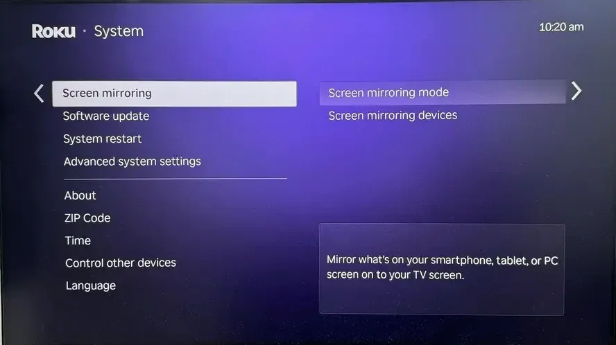 enable Miracast on TV