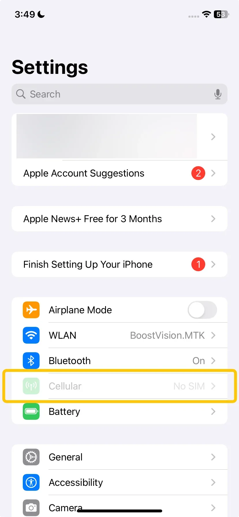 Hotspot settings on phone