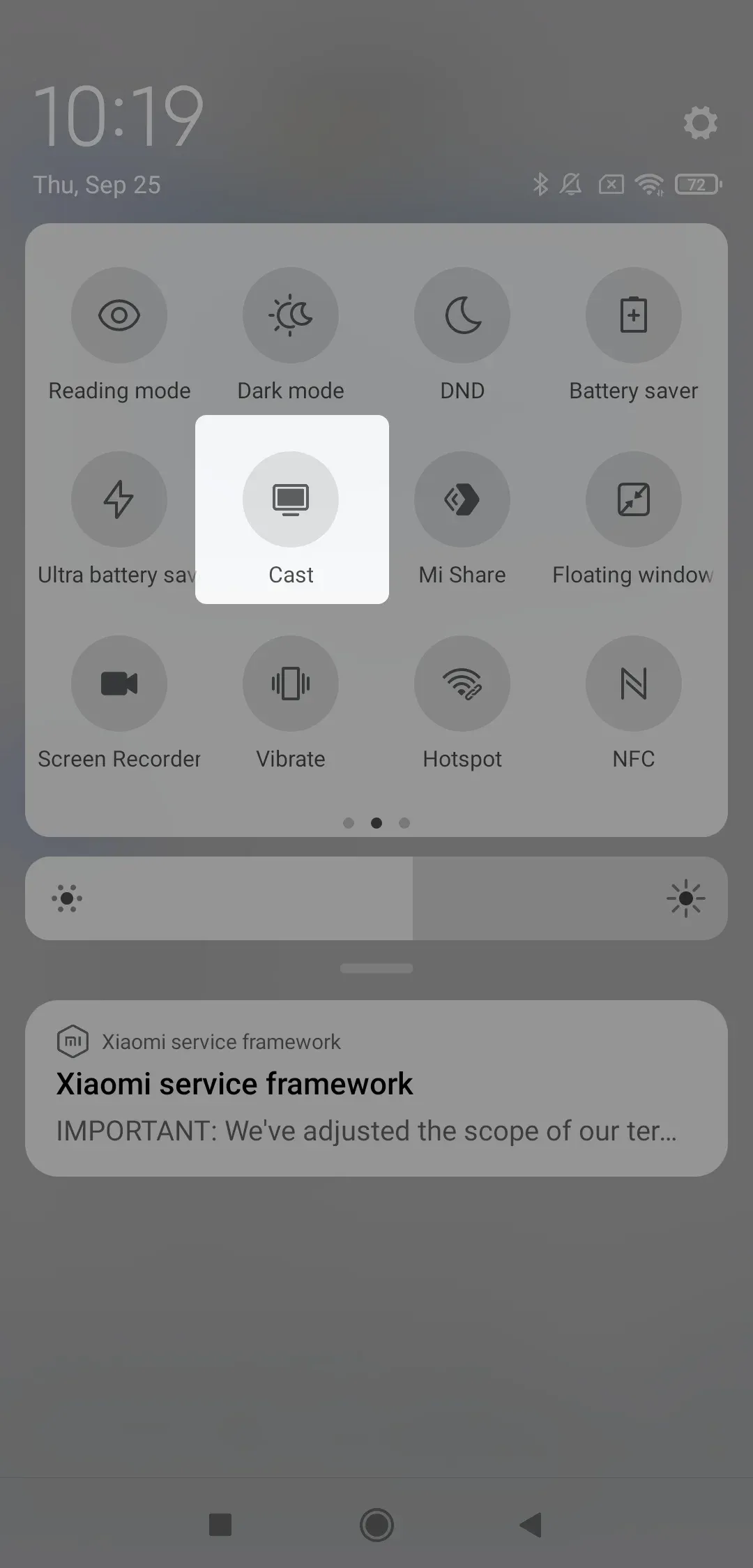 Cast button on Android