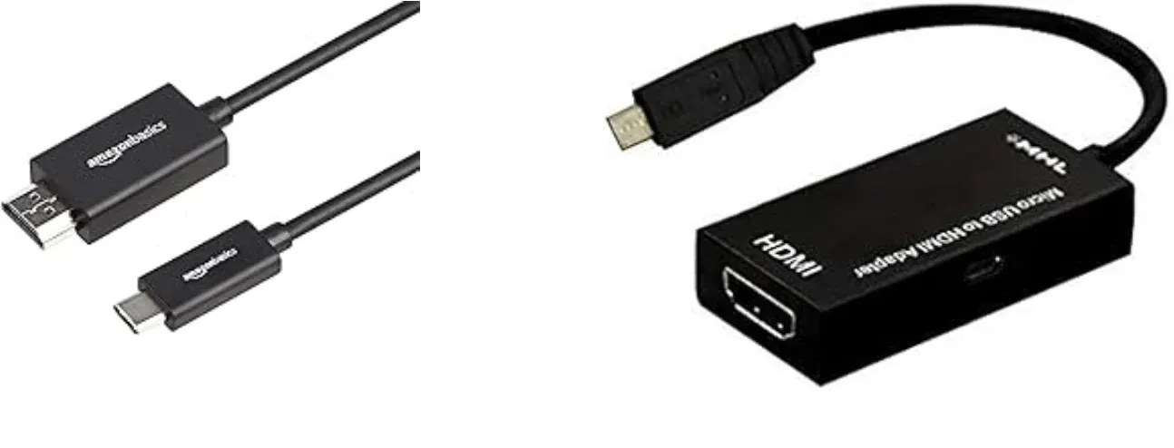 USB-C to HDMI adapter and Micro-USB MHL adapter