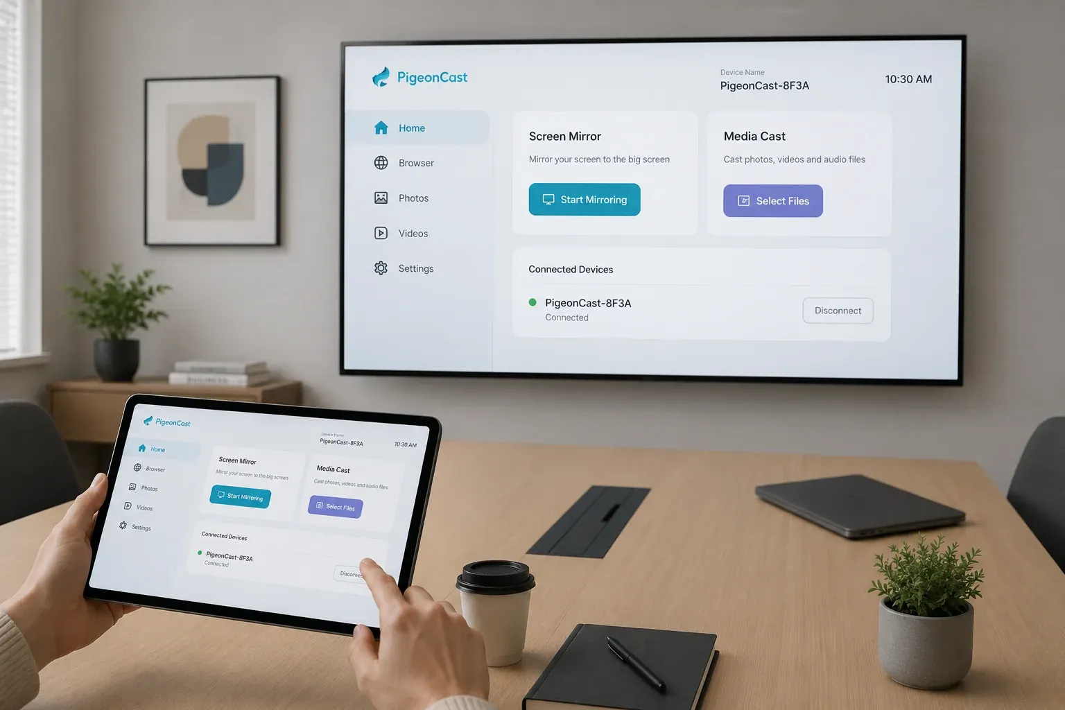 use PigeonCast to screen mirror your iPad