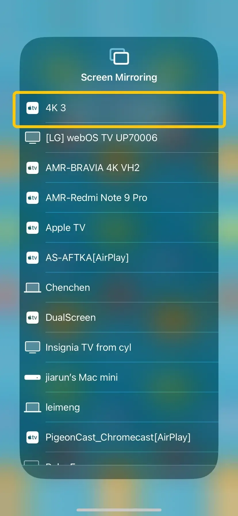 Device list