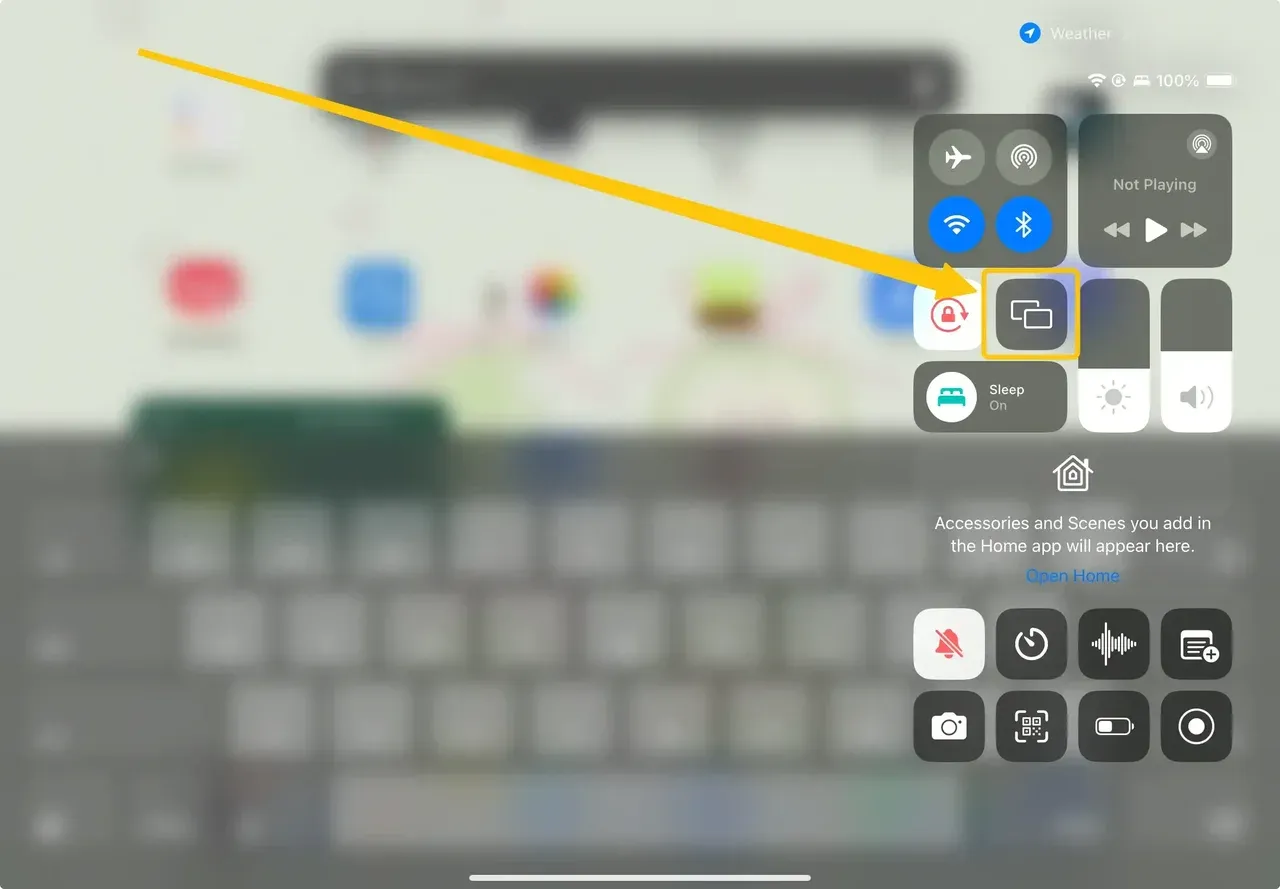 enable screen mirroring from iPad