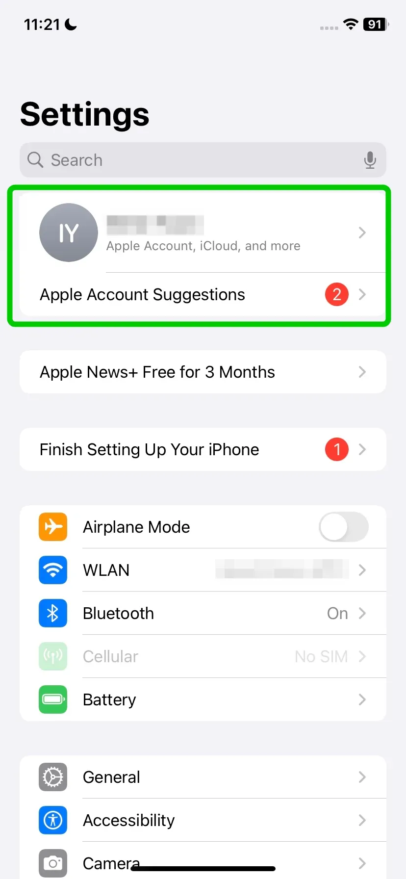 Apple ID on iPhone
