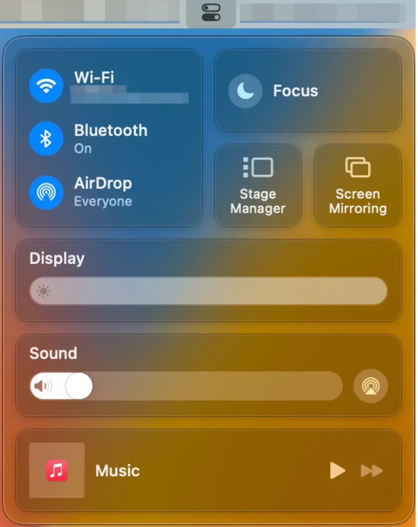 choose the TV from the screen mirroring menu on Mac