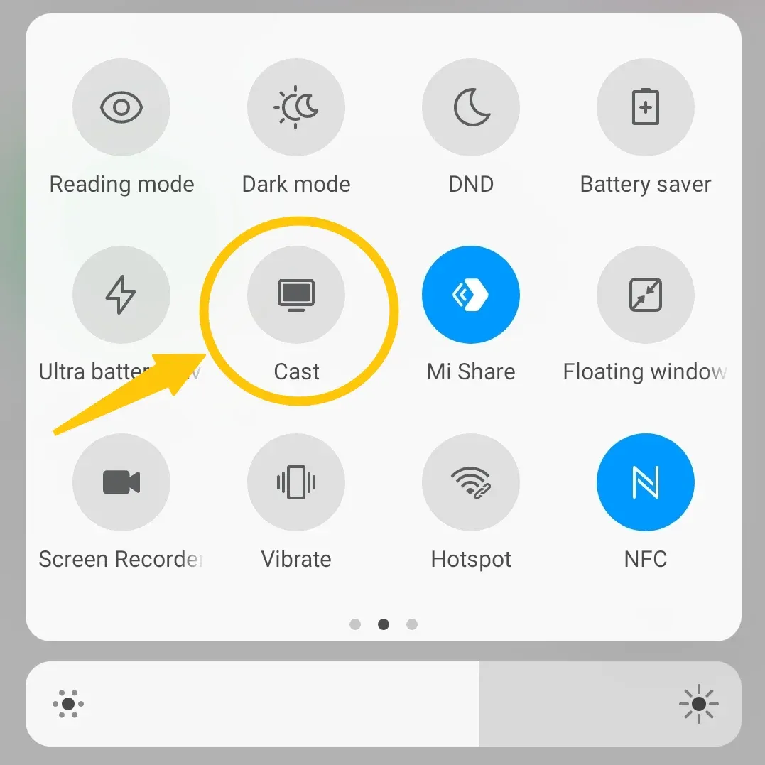 Cast option on Android phone