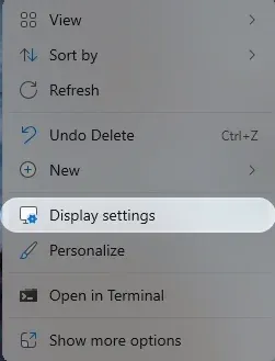 Display settings