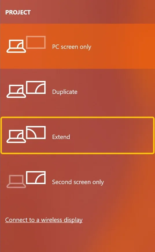 Extend option