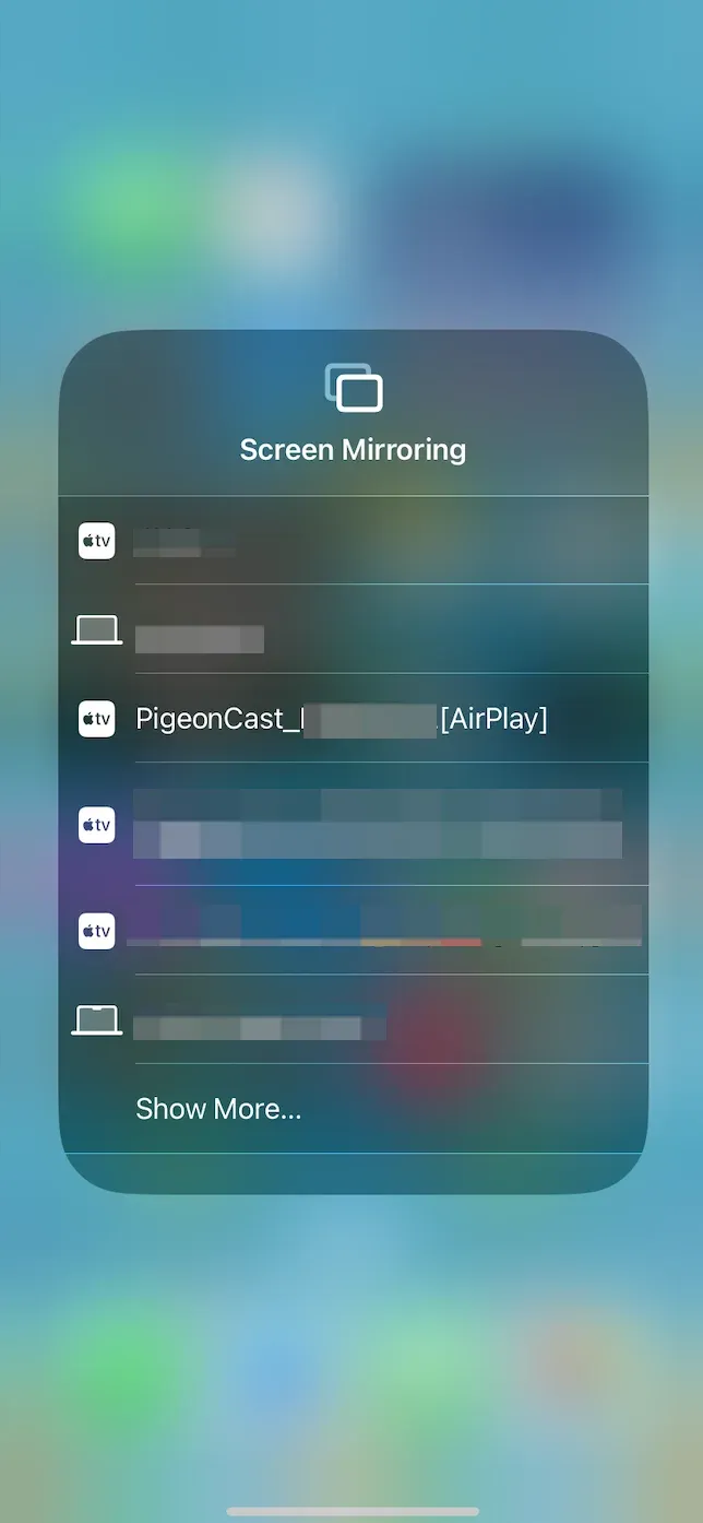 Screen Mirroring window