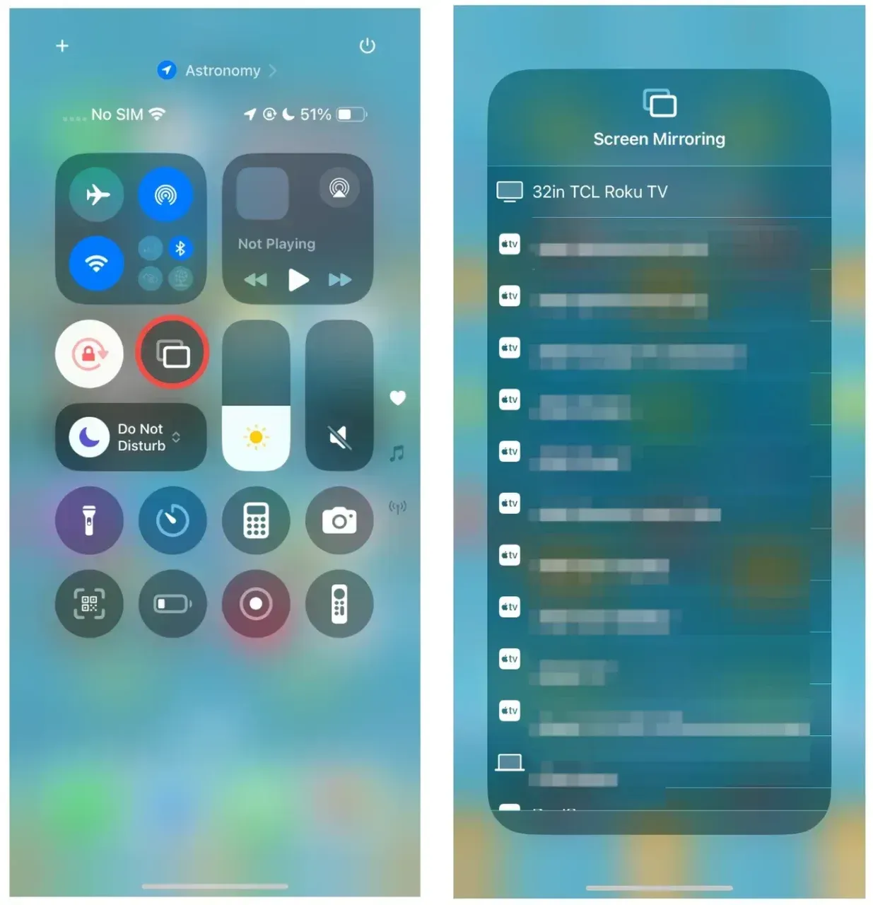 enable screen mirroring on iPhone