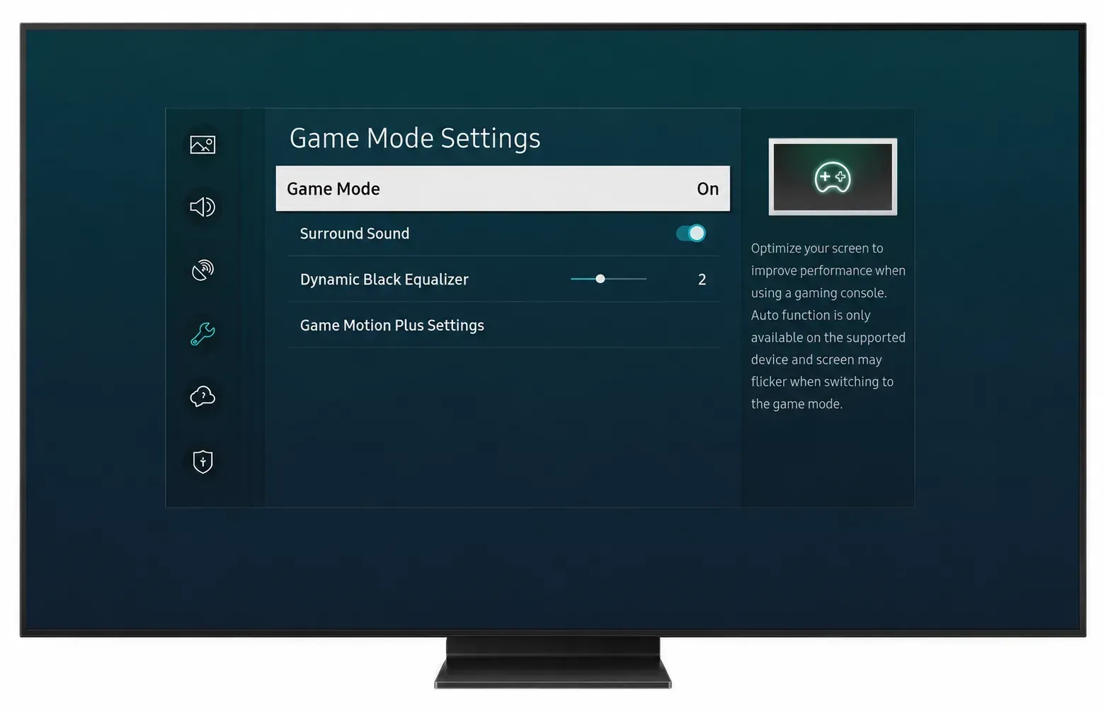 find Game Mode Settings on TV