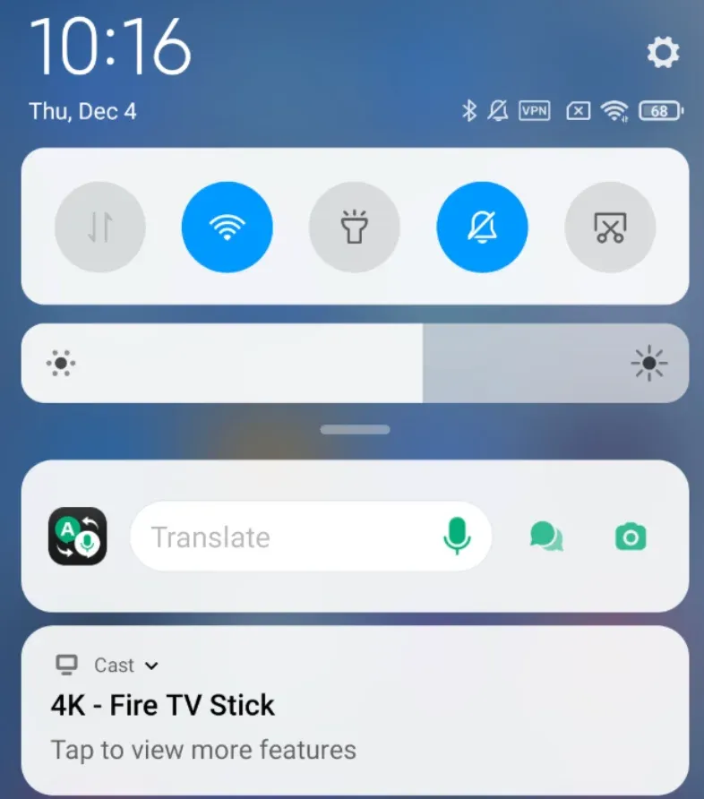 casting notification on Android phone
