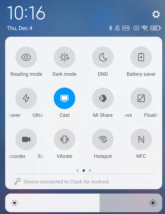 highlighted Cast icon on Android phone
