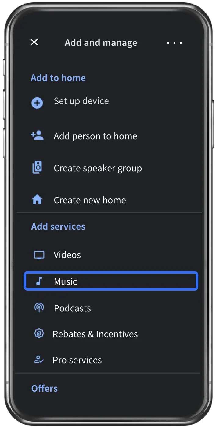 find Music in Google Home app