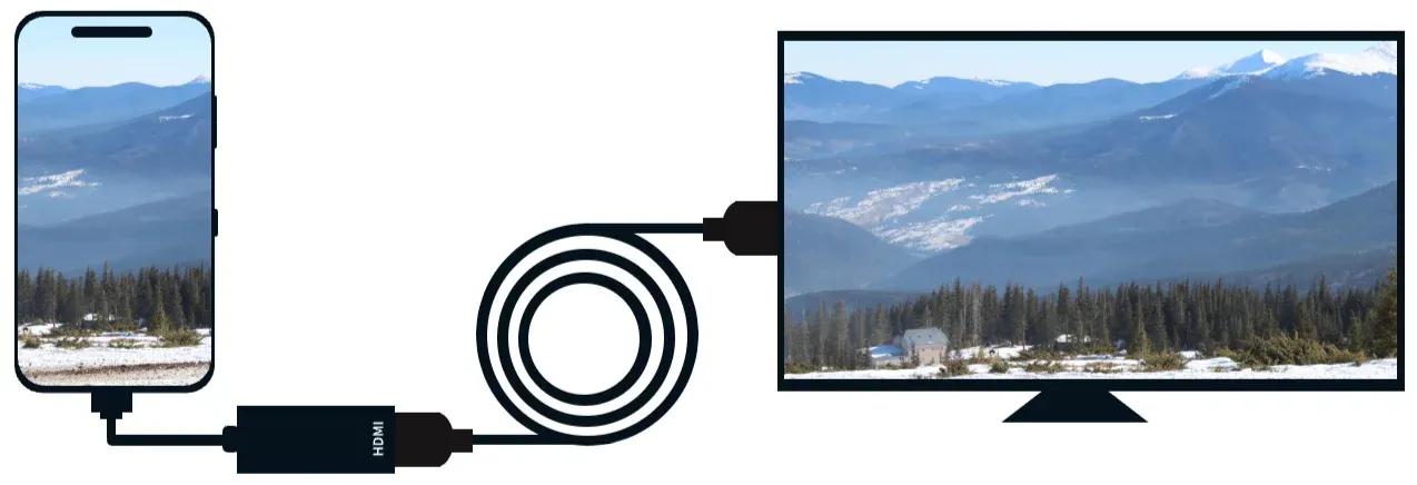 connect Android to TV with HDMI adapter