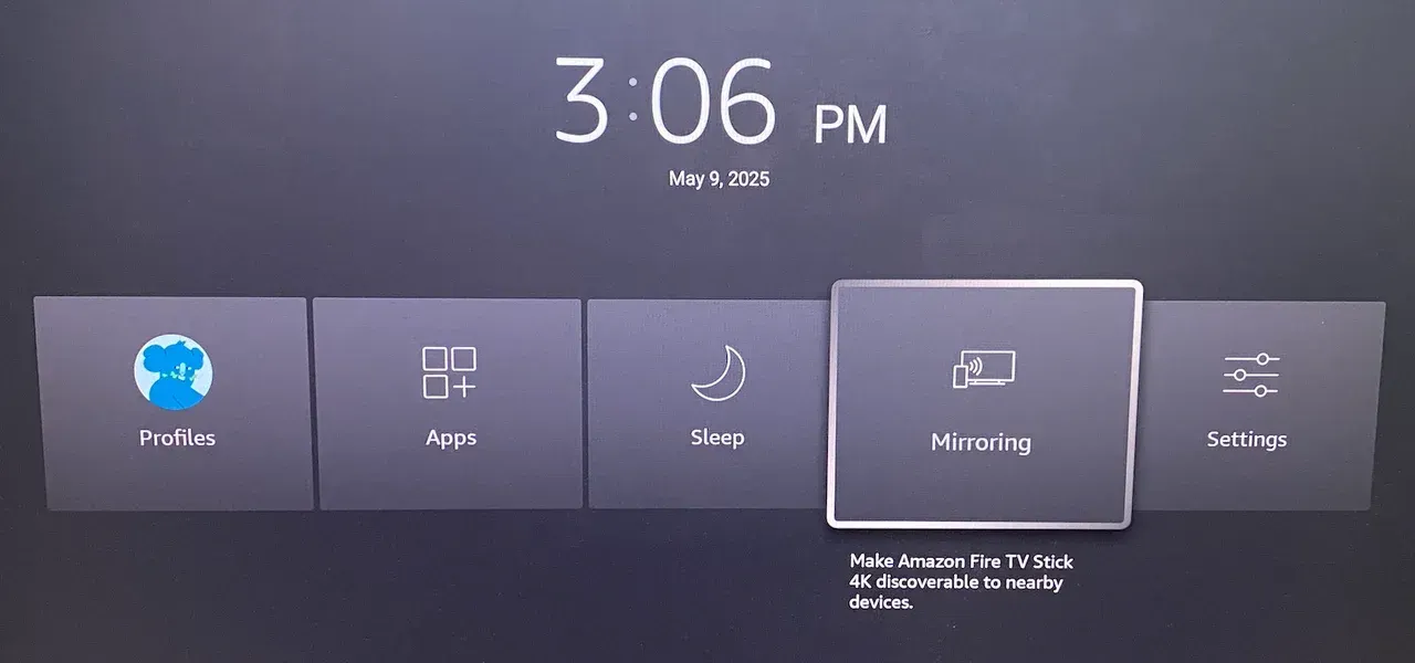 enable mirroring mode on Fire TV