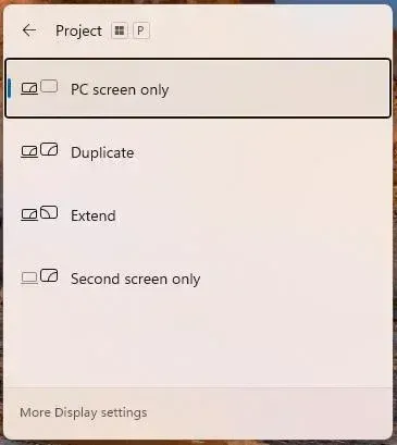 call out the Project menu on Windows computer