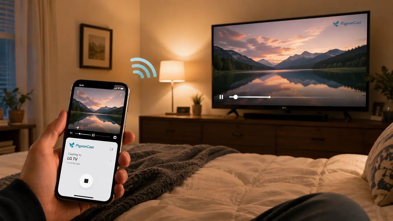 use PigeonCast to mirror phone on LG TV