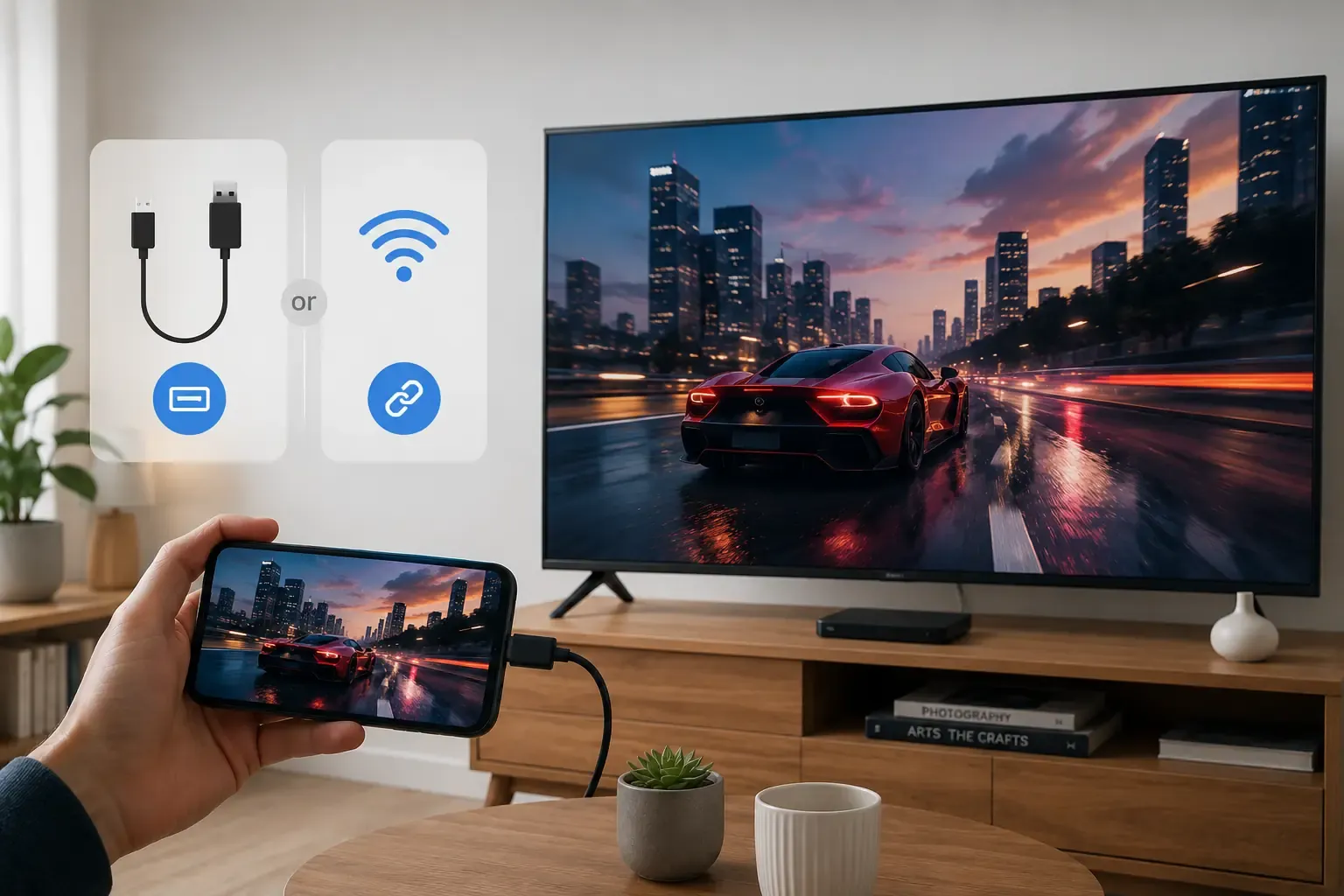 Mirror phone to TV without standard Wi-Fi