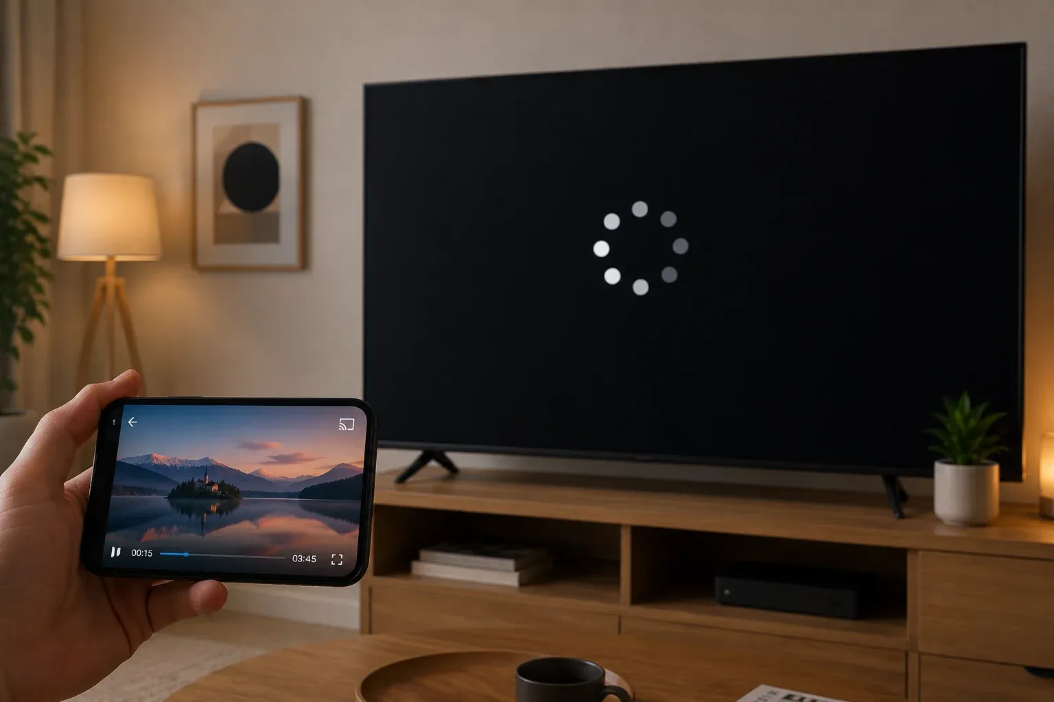 Phone to TV mirroring troubleshooting flow