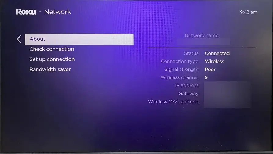 network settings on Roku