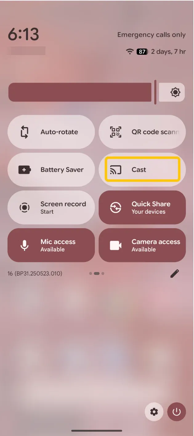 Cast feature on Google Pixel