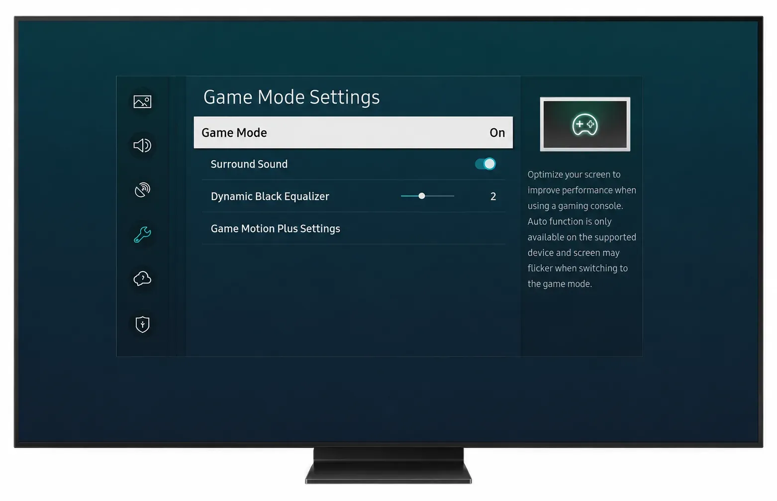 turn on Game Mode on Samsung TV