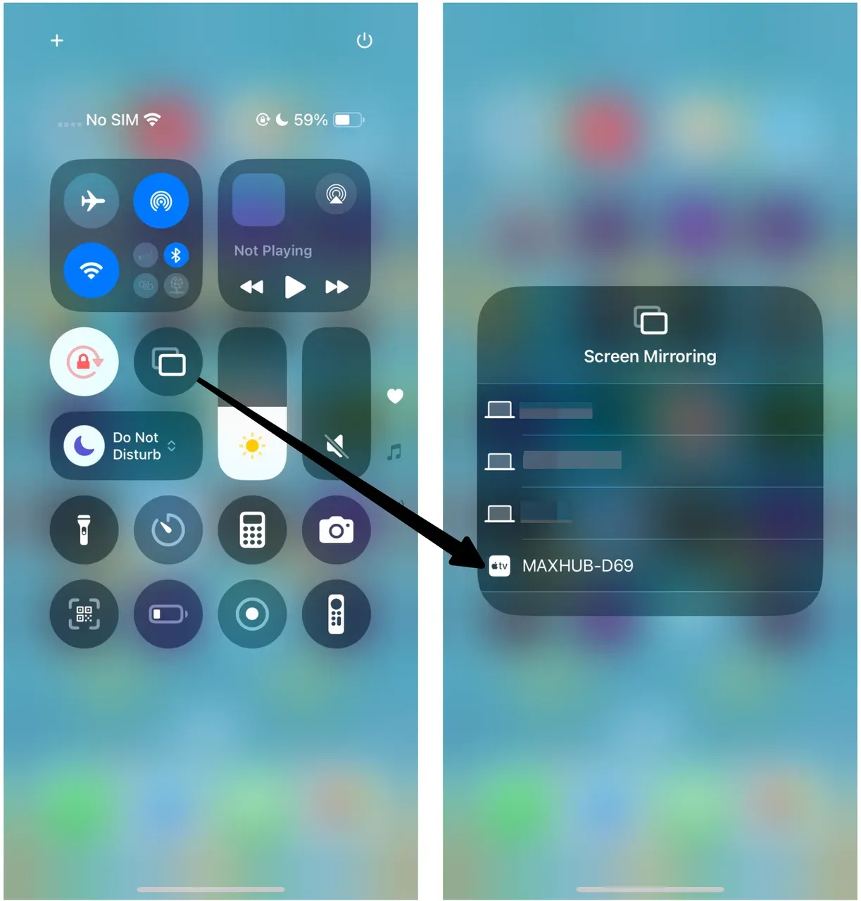 enable Screen Mirroring in Control Center