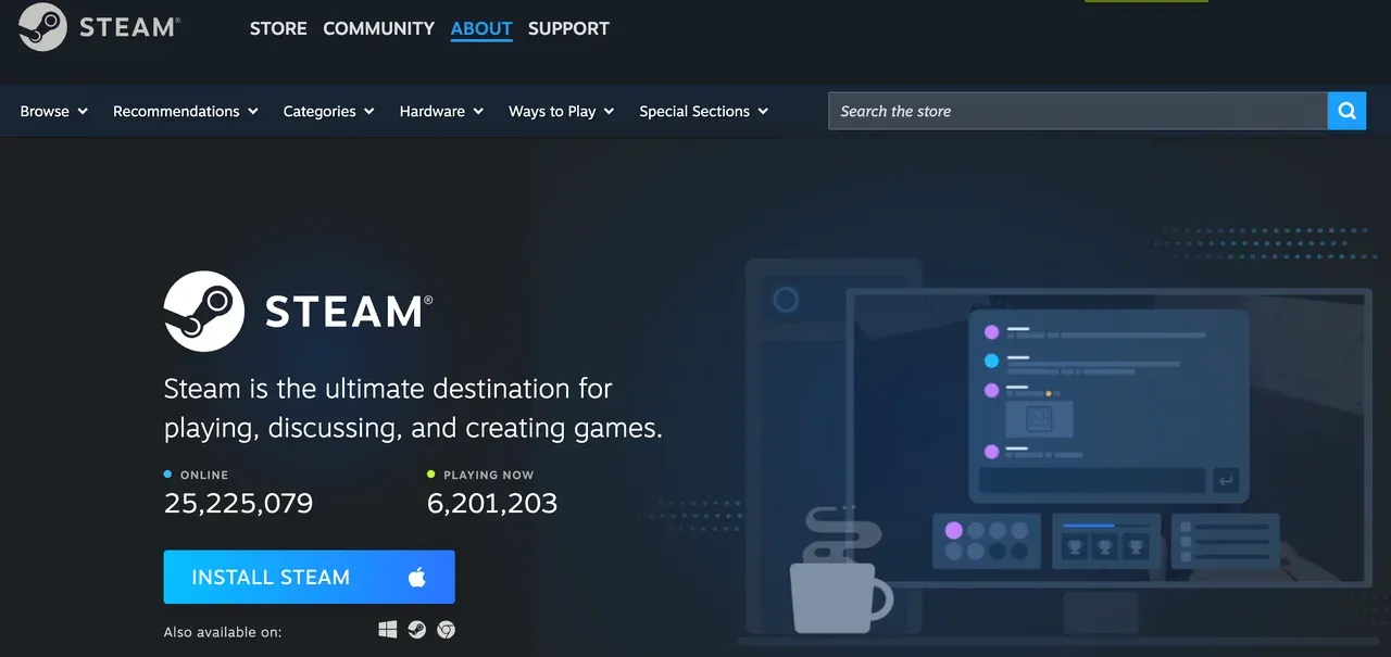 visit Steam website