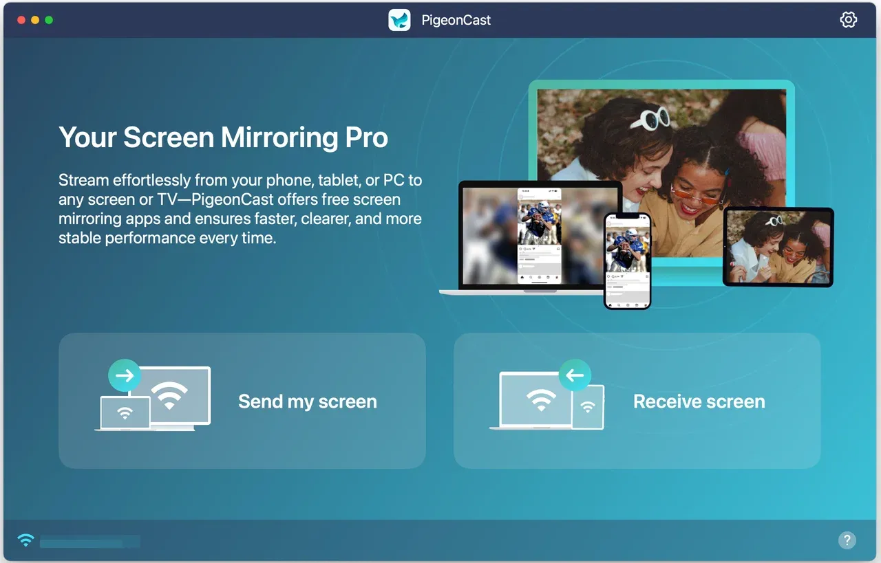 launch PigeonCast on MacBook laptop