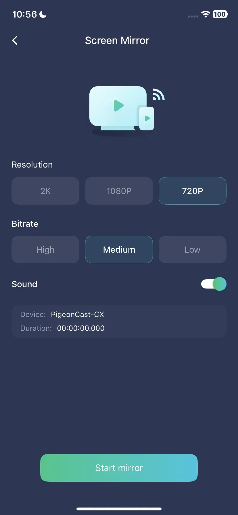 adjust mirroring quality