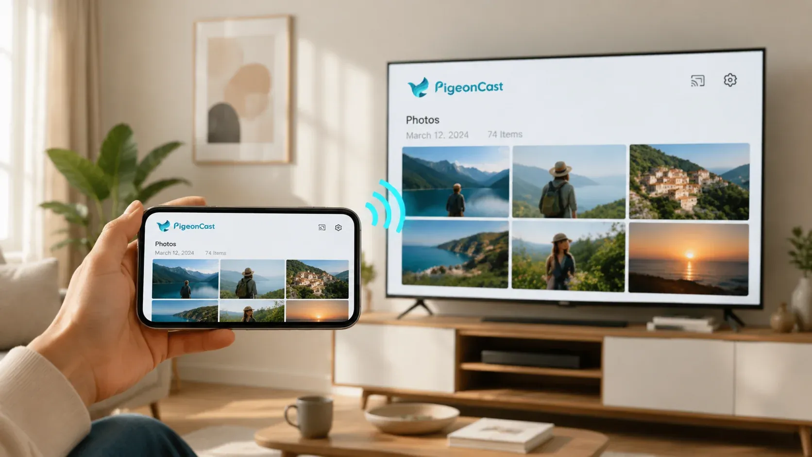 use PigeonCast to mirror your mobile device on TV
