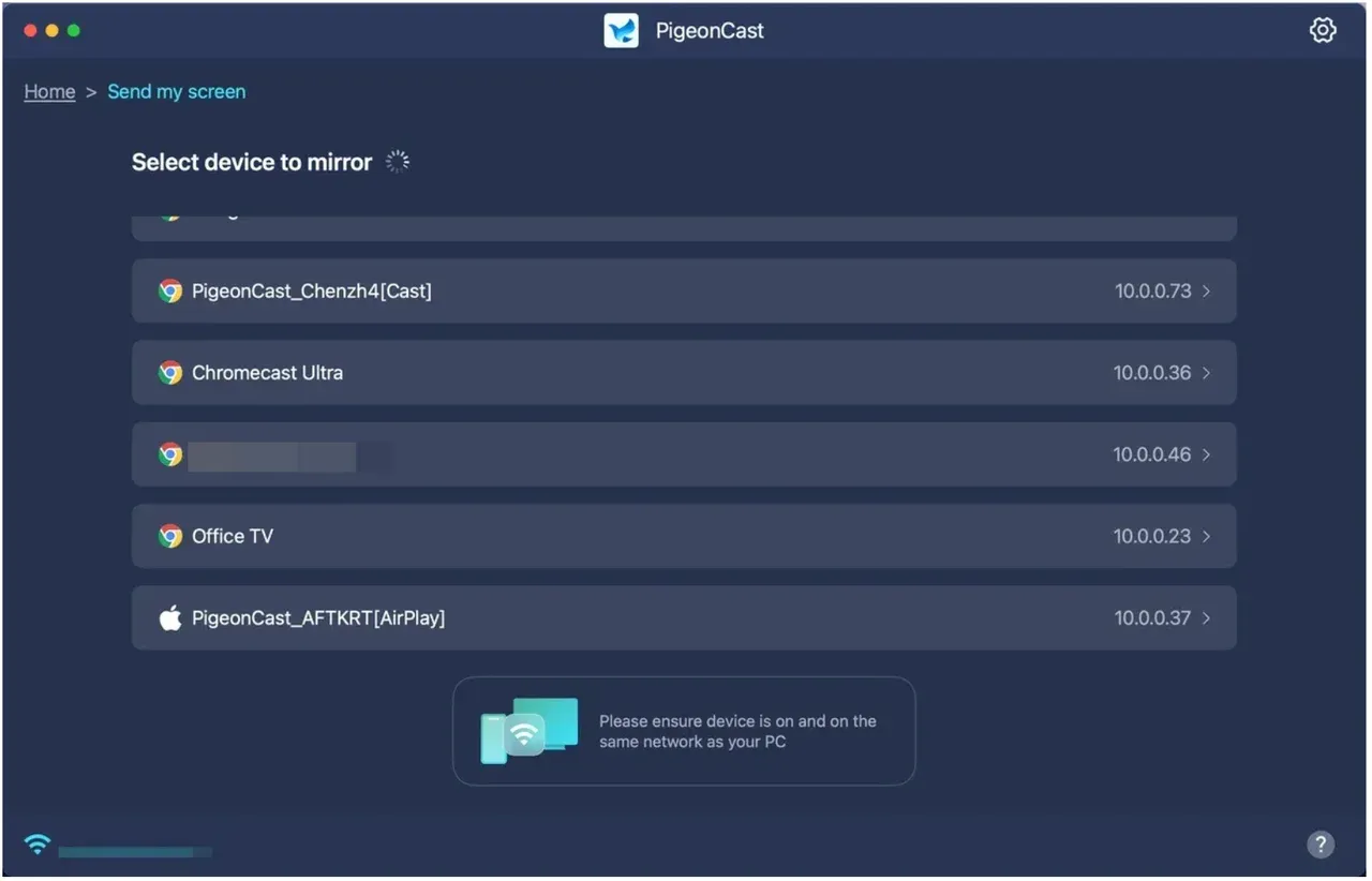 find PigeonCast-powered Fire TV