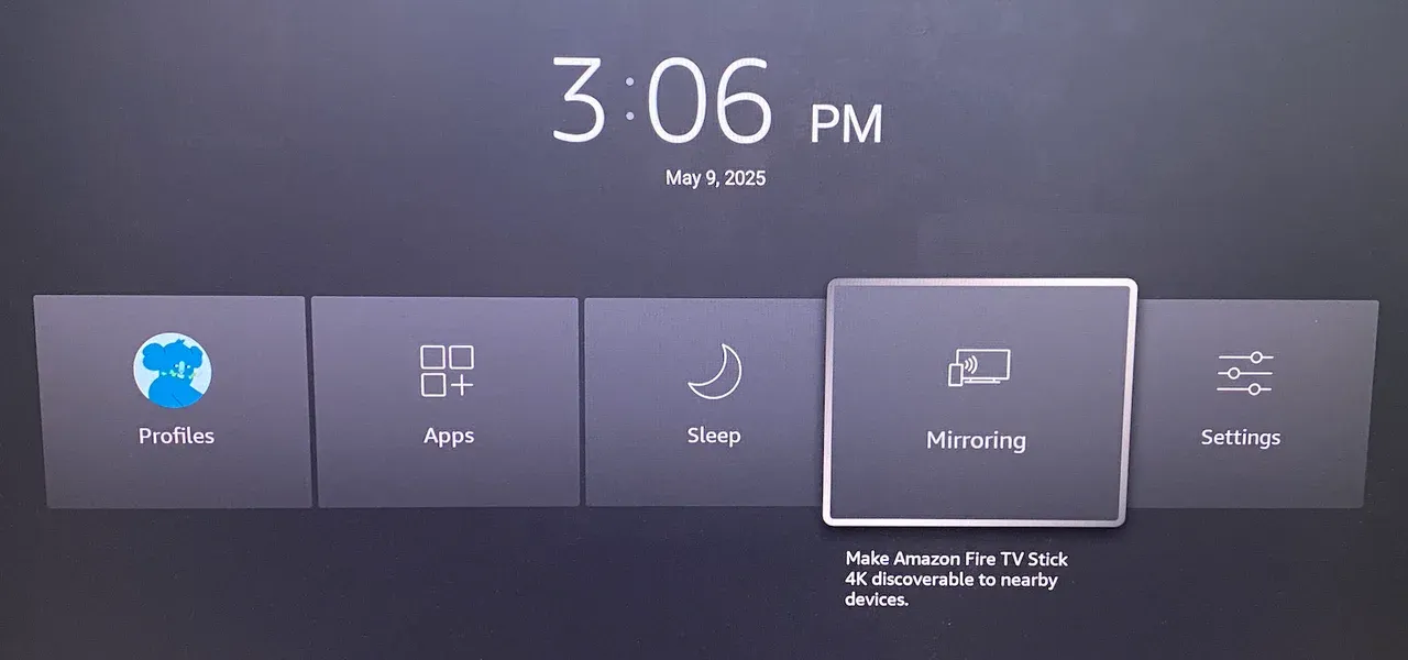 enable display mirroring on Firestick