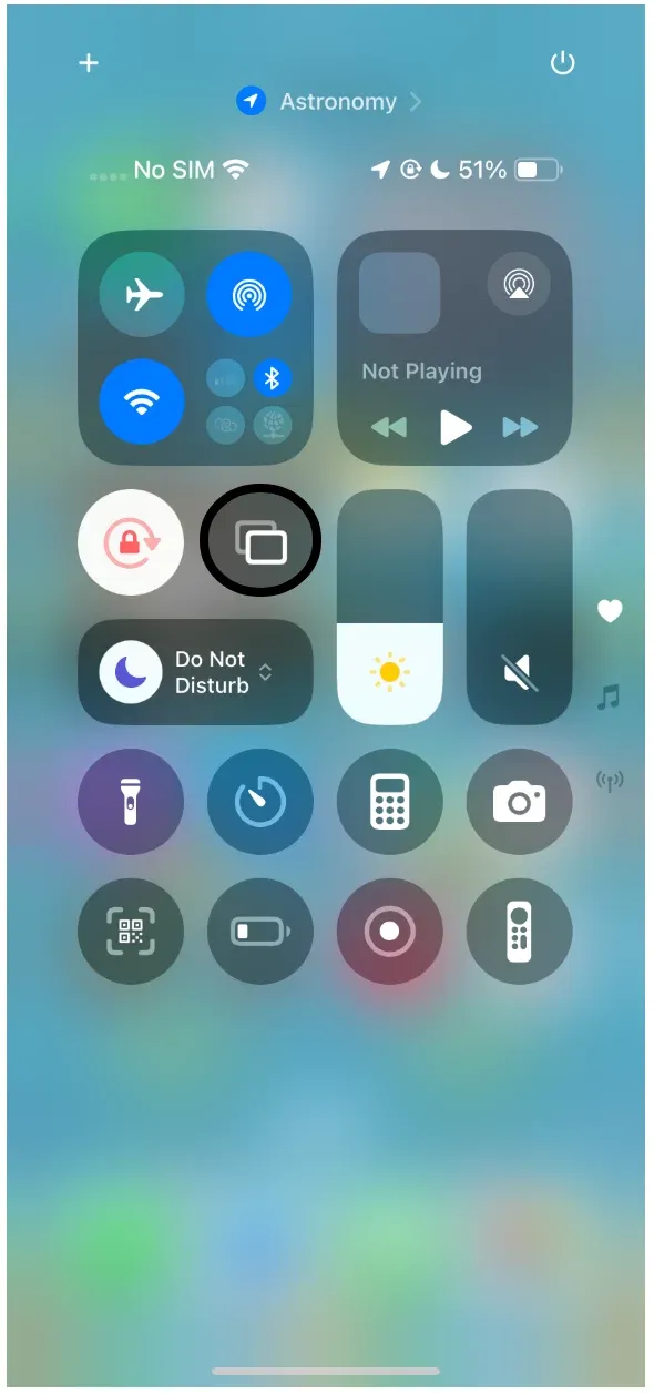 locate AirPlay on the Apple device